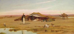 Wieczorna Modlitwa Szejka (olej na płótnie) autorstwa Frederick Goodall
