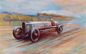 12-cylindrowy Sunbeam z silnikiem lotniczym, rozsławiony przez K Lee Guinnessa w Brooklands i najszybszy samochód 1922 roku (kolor lito)