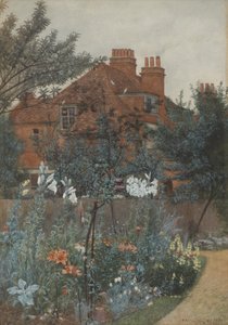 Widok na ogród w Bedford Park, 1885 autorstwa Frederick Hamilton Jackson