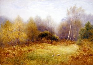 Króliki na leśnej polanie (akwarela na papierze)