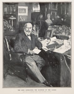 Król Edward VII prowadzący sprawy narodu autorstwa Frederick Henry Townsend