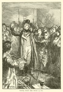 Vidocq zatrzymuje muzykę (grawerowanie) autorstwa Frederick Henry Townsend