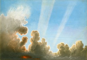 Burza z piorunami przechodząca nad Czarnym Krajem, Zachód Słońca (wc i ołówek na papierze) autorstwa Frederick Joseph Butler Lines