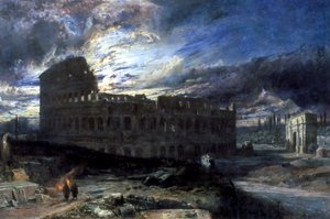 Koloseum w Rzymie przy Moonlight, 1859