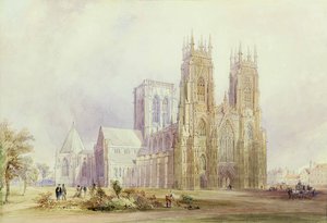 York Minster: widok na północny zachód autorstwa Frederick Mackenzie