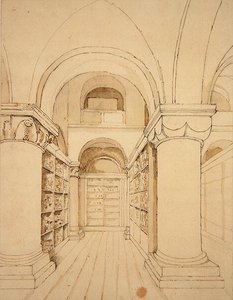 Widok wnętrza kaplicy św. Jana, Tower of London, ok. 1810 (mycie piórem i tuszem na papierze)