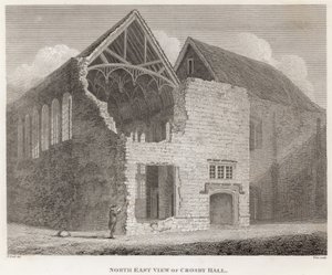 Widok na północno-wschodni Crosby Hall autorstwa Frederick Nash
