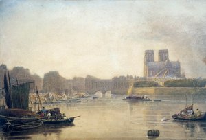 Notre Dame, Paryż, XIX w. autorstwa Frederick Nash