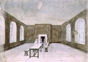 Pokój skazańców, więzienie Newgate (akwarela) autorstwa Frederick Nash