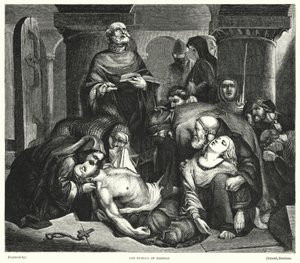 Pogrzeb Harolda (rycina) autorstwa Frederick Richard Pickersgill