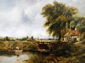 Dedham Lock (olej na płótnie)