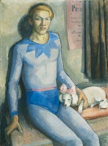 Arlekin z psem (olej na płótnie) autorstwa Frederick Wilhelm Jacobsen