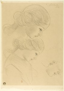 Szkice profilu kobiety autorstwa Frederick William Burton