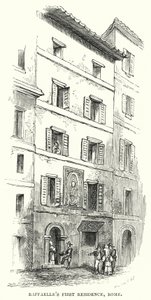 Pierwsza rezydencja Raffaelle, Rzym (grawerowanie) autorstwa Frederick William Fairholt
