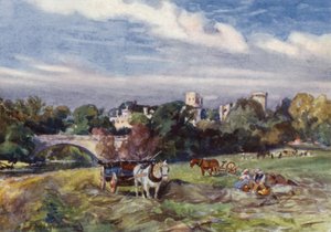 Zamek Warwick z mostu autorstwa Frederick William Newton Whitehead
