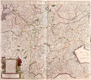 Wschodnia Francja, Belgia, Szwajcaria, zachodnie Niemcy, północne Włochy autorstwa Frederick de Wit