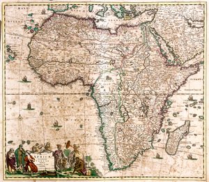 Mapa Afryki (akwaforta autorstwa Frederick de Wit