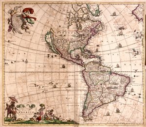Mapa Ameryki (akwaforta autorstwa Frederick de Wit