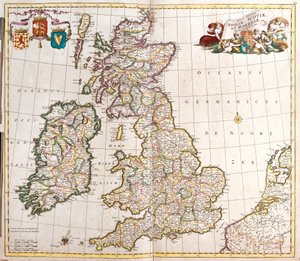 Mapa Anglii, Szkocji i Irlandii (Wielka Brytania) (akwaforta