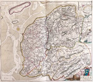 Mapa Fryzji (Niemcy) (akwaforta autorstwa Frederick de Wit