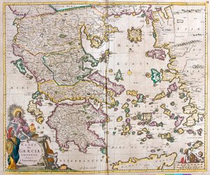 Mapa Grecji (akwaforta autorstwa Frederick de Wit
