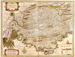 Mapa Prowansji (Francja) (akwaforta autorstwa Frederick de Wit