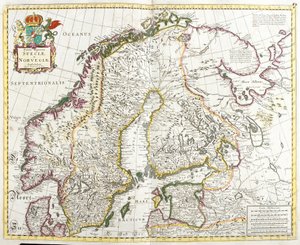 Mapa Szwecji i Norwegii (akwaforta autorstwa Frederick de Wit