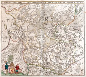 Mapa prowincji Transylwanii (Rumunia) (akwaforta