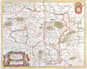 Mapa Archeveche w Moguncji (Niemcy) (akwaforta autorstwa Frederick de Wit