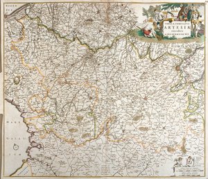 Mapa hrabiego Artois (Francja) (akwaforta autorstwa Frederick de Wit