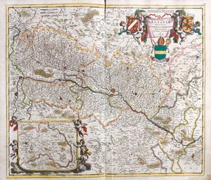 Mapa Księstwa Alzacji (Francja) (akwaforta autorstwa Frederick de Wit
