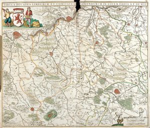 Mapa Księstwa Limburgii (Belgia) (akwaforta autorstwa Frederick de Wit