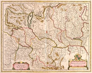 Mapa Księcia Mediolanu (Włochy) (akwaforta autorstwa Frederick de Wit