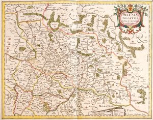 Mapa Księstwa Śląskiego (Niemcy i Czechy) (akwaforta autorstwa Frederick de Wit