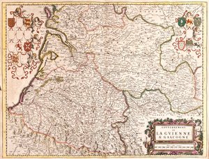 Mapa rządu Guyenne i Gascogne (Francja) (akwaforta) autorstwa Frederick de Wit