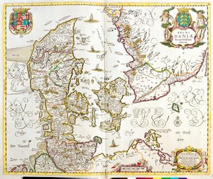Mapa Królestwa Danii (akwaforta autorstwa Frederick de Wit