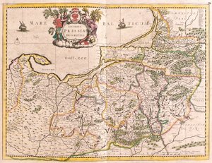 Mapa Królestwa Prus (Niemcy) (akwaforta