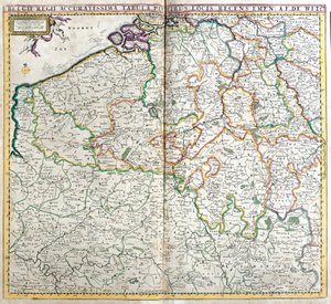 Mapa Królestwa Niderlandów (akwaforta autorstwa Frederick de Wit