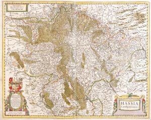 Mapa Landgraf Hesji (Niemcy) (akwaforta) autorstwa Frederick de Wit