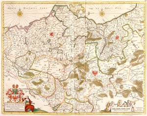 Mapa Marchii Brandenburskiej (Niemcy) (akwaforta autorstwa Frederick de Wit