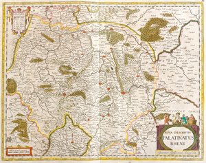 Mapa Palatynatu Rhenan (Niemcy) (akwaforta autorstwa Frederick de Wit