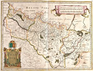 Mapa Prowincji Pikardia (Francja) (akwaforta autorstwa Frederick de Wit