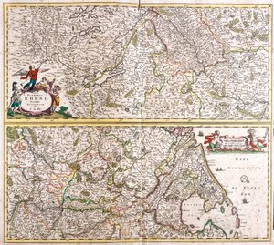 Mapa Rhenanie (Niemcy) (akwaforta autorstwa Frederick de Wit