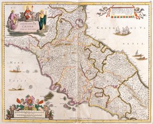 Mapa stanów Kościoła w Toskanii (Włochy) (akwaforta autorstwa Frederick de Wit