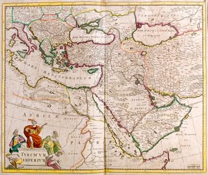 Mapa Imperium Tureckiego (akwaforta autorstwa Frederick de Wit