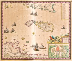 Mapa wyspy Malty (akwaforta autorstwa Frederick de Wit