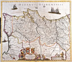 Mapa królestw Portugalii i Algarve (akwaforta autorstwa Frederick de Wit