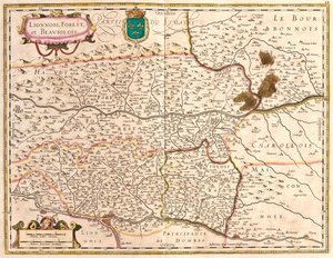 Mapy terytoriów Lyon i Beaujolais (Francja) (akwaforta autorstwa Frederick de Wit