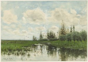 Basen z drzewami i łąką autorstwa Fredericus Jacobus van Rossum du Chattel