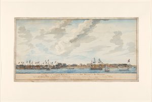 Widok na miasto Paramaribo i Fort Zeelandia autorstwa Frederik Jägerschiöld (signed by artist)